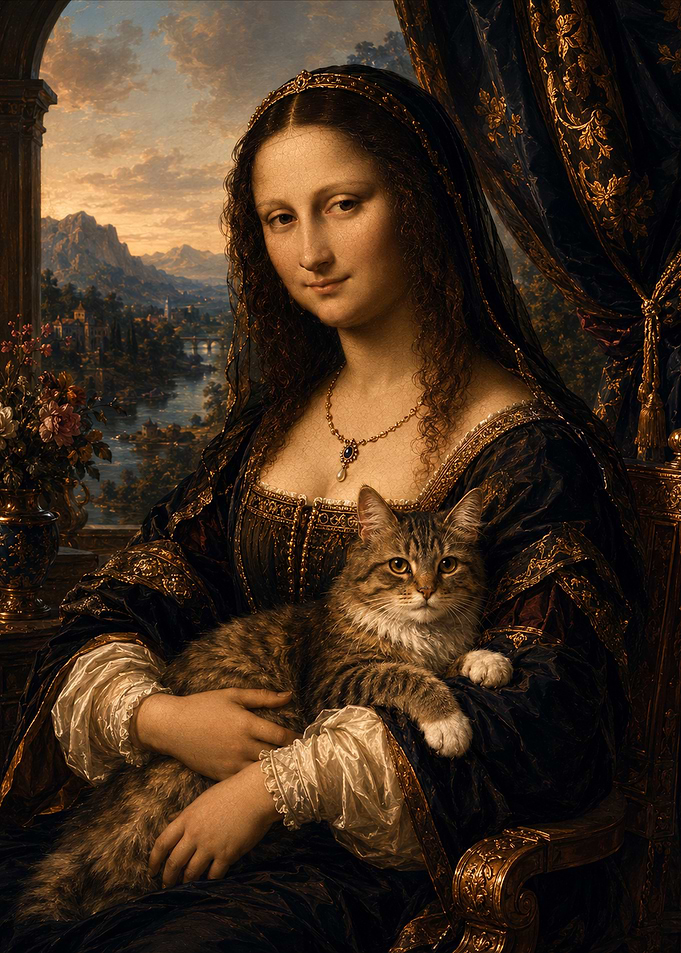 Mona Lisa with a Cat