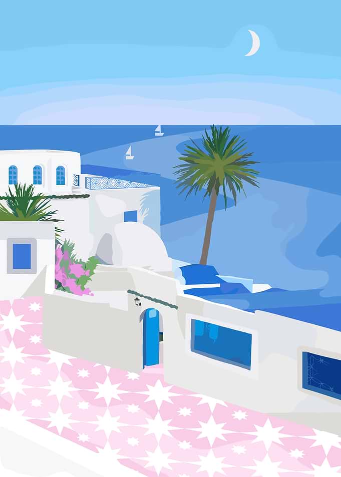 Mediterranean Village by the Sea