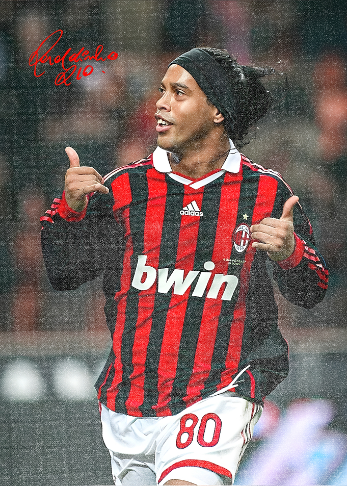 Ronaldinho in AC Milan Jersey