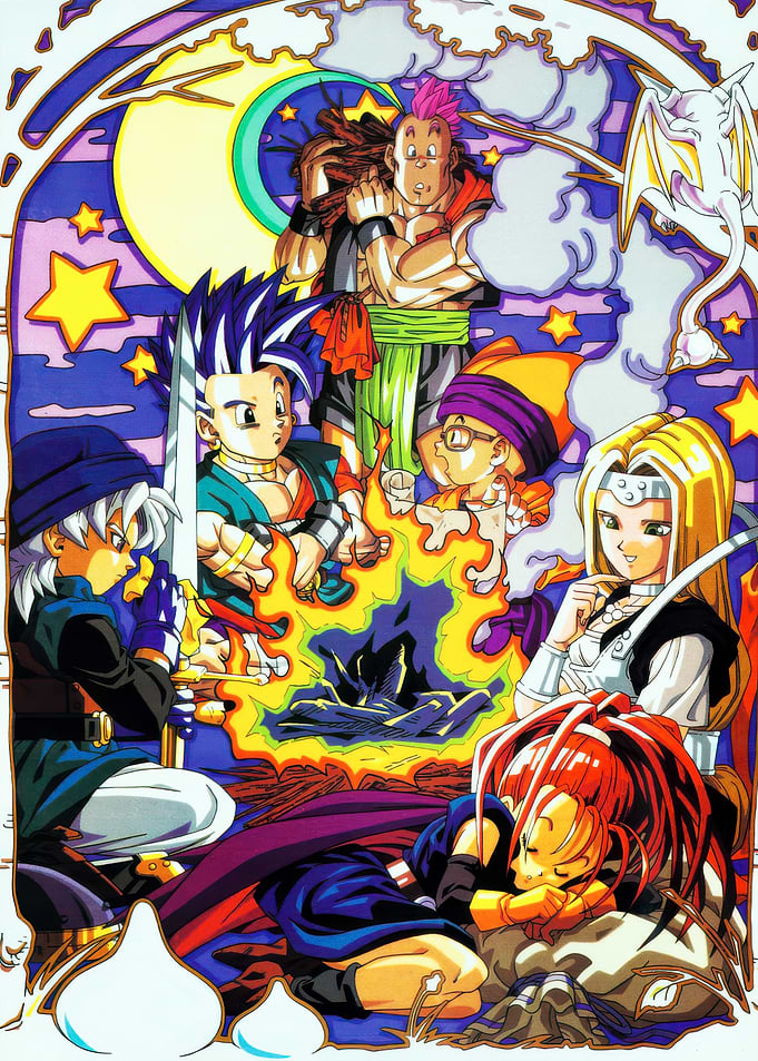 Dragon Quest Characters Around a Campfire