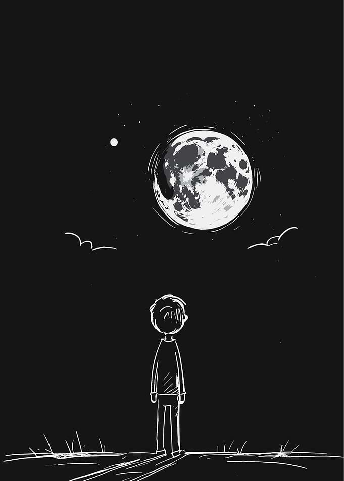 Boy Gazing at the Moon