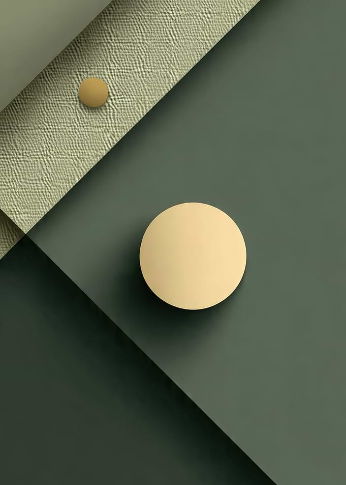 Abstract Geometric Shapes with Gold Circles