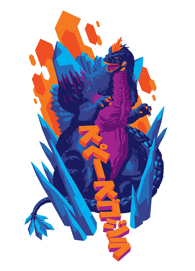 Classic SpaceGodzilla by Tom Whalen