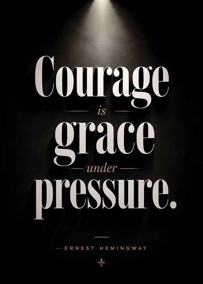 Courage is Grace Under Pressure Quote