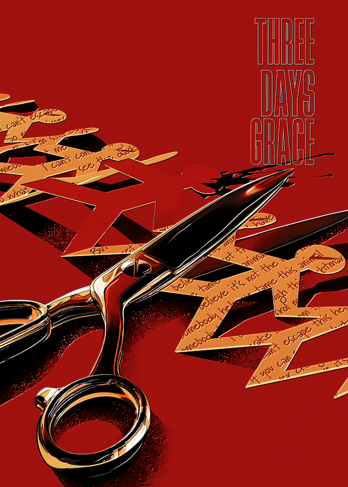 Three Days Grace Scissors and Paper Figures