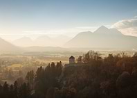 Misty Mountain Landscape with Castle