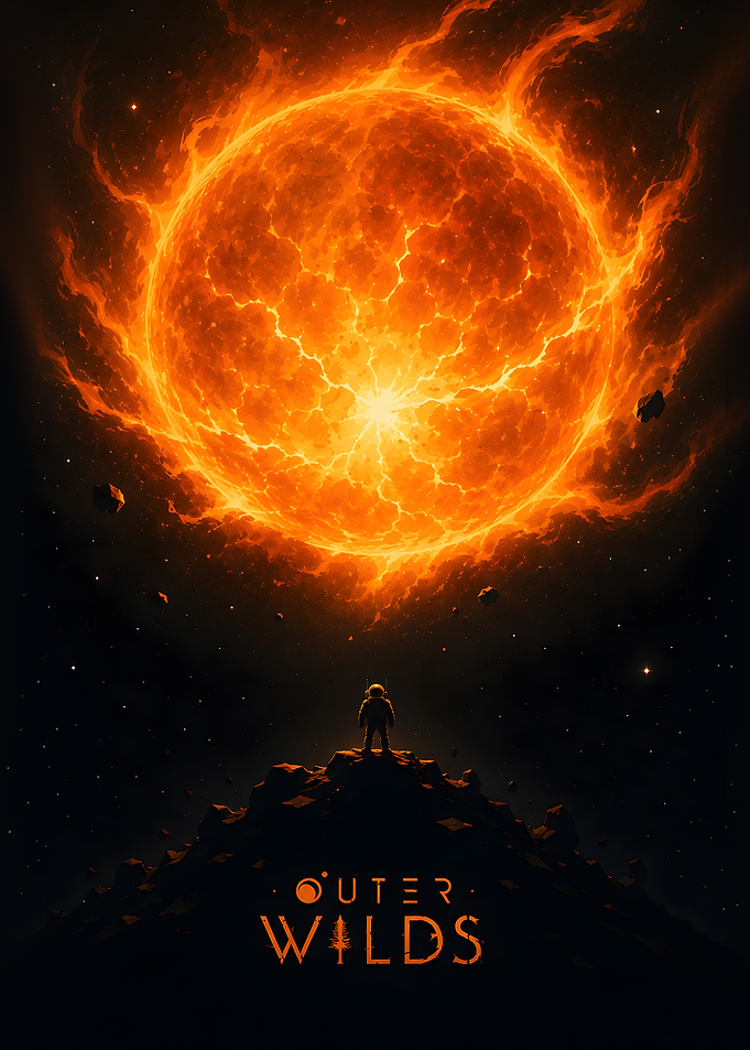 Outer Wilds Astronaut and Sun