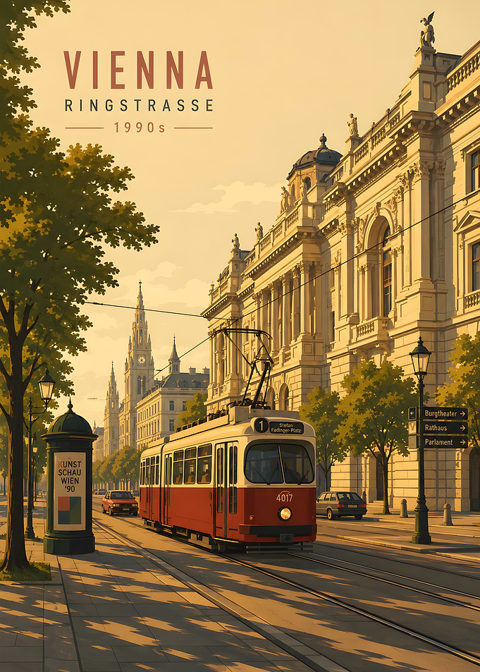 Vienna Ringstrasse Tram in the 1990s