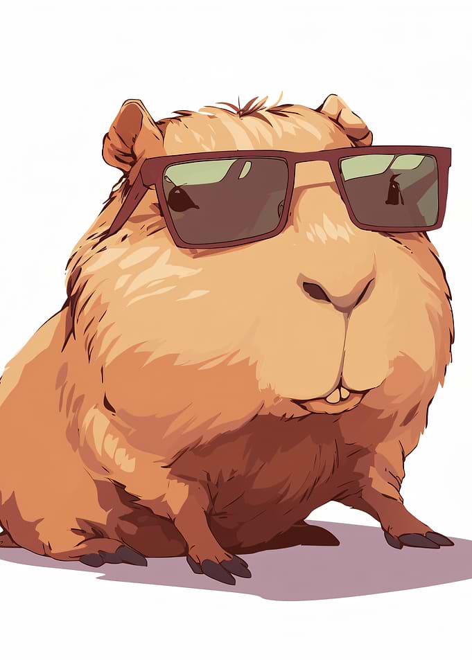 Capybara Wearing Sunglasses