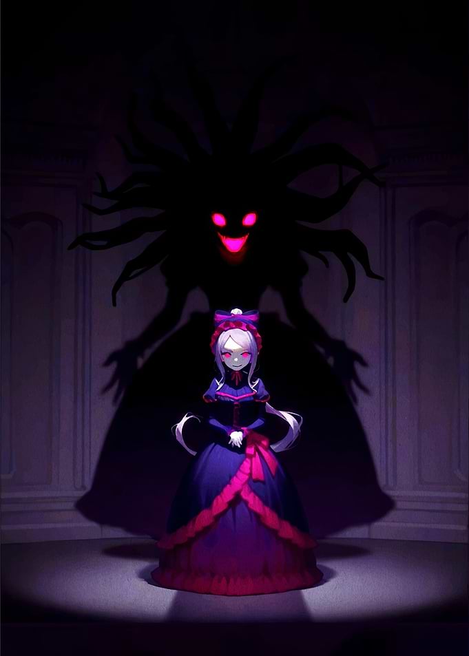 Dark Shadow Figure and Girl