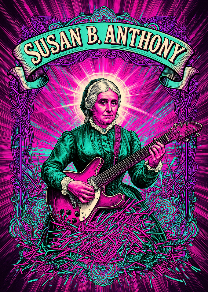 Susan B. Anthony Playing Guitar