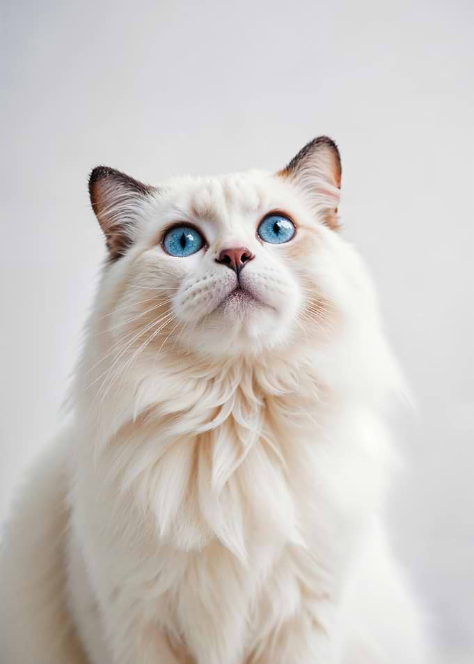 Ragdoll Cat with Blue Eyes