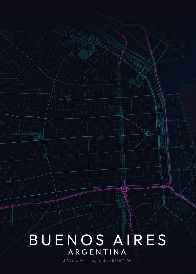 Buenos Aires Map Art