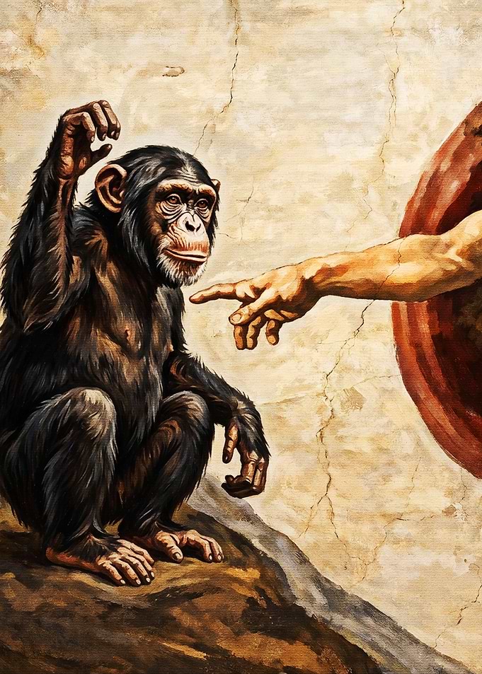 Chimpanzee and God's Hand