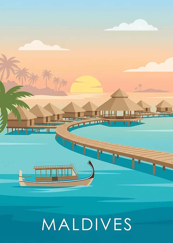 Maldives Tropical Island Sunset