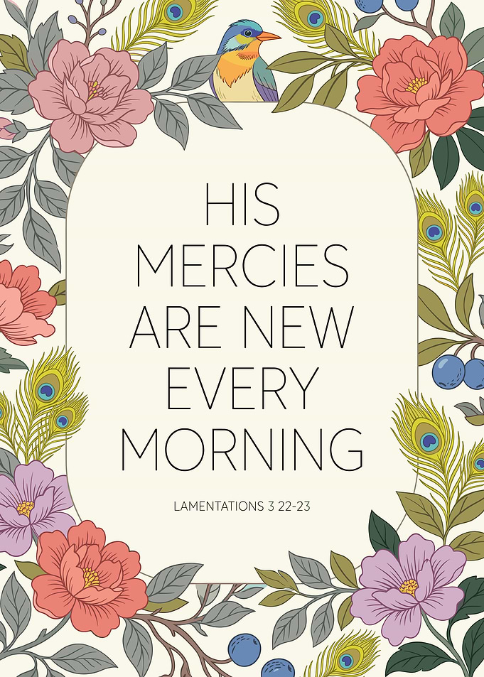 Floral Frame with Inspirational Bible Verse