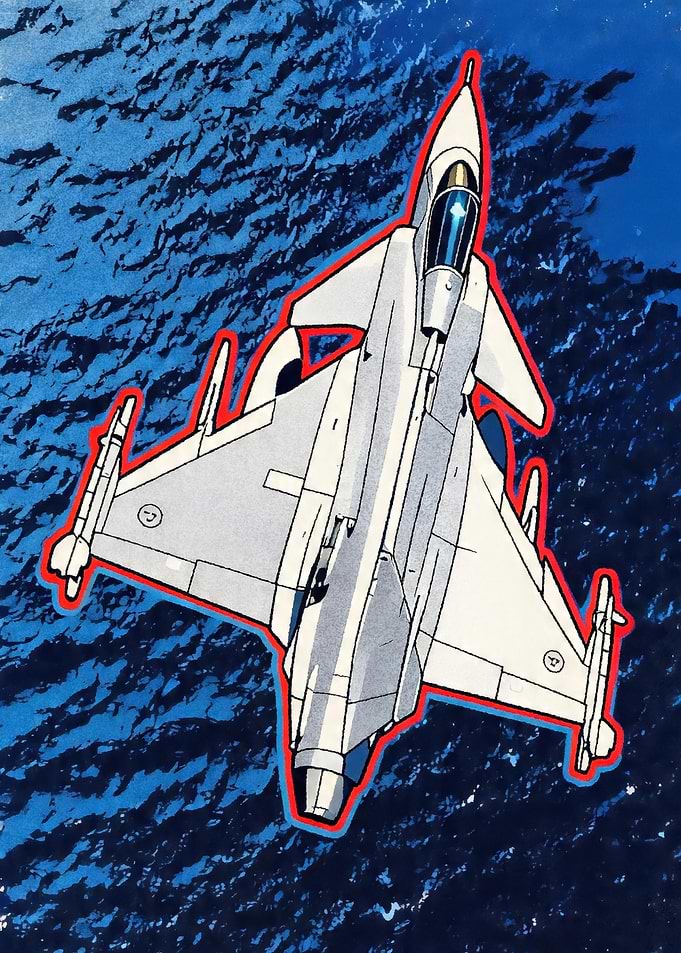 Fighter Jet Flying Over Water