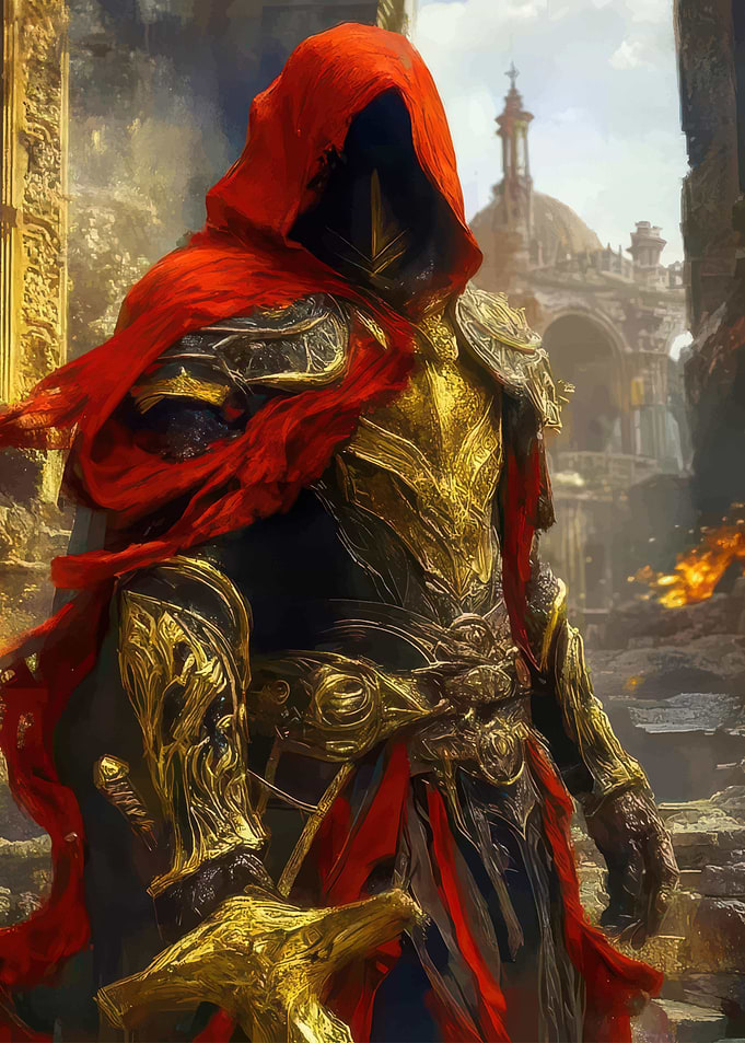 Fantasy Knight in Golden Armor