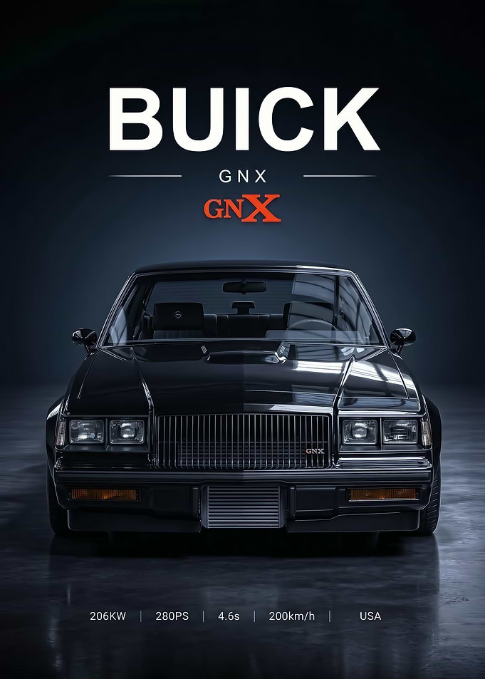 sleek classic Buick GNX old car Poster