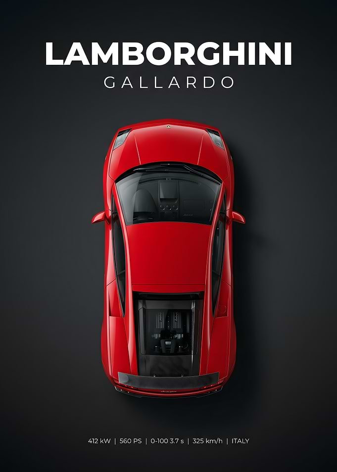 Red Lamborghini Gallardo Top View