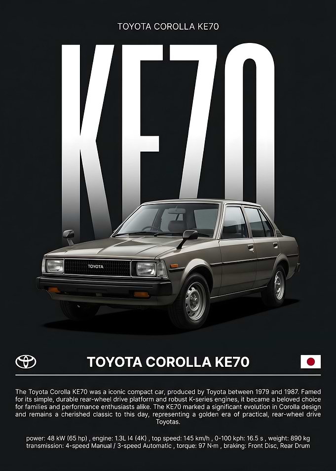 Toyota Corolla KE70 Poster