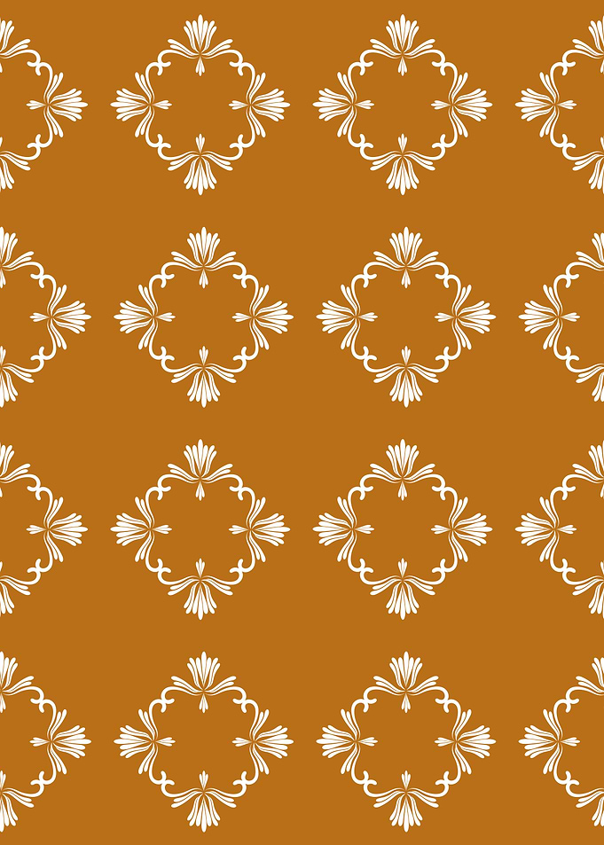 Ornamental Flourish Pattern Terracotta