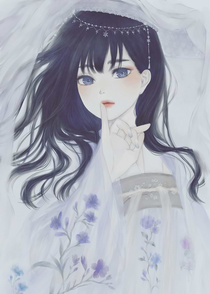Anime Girl with Flowers