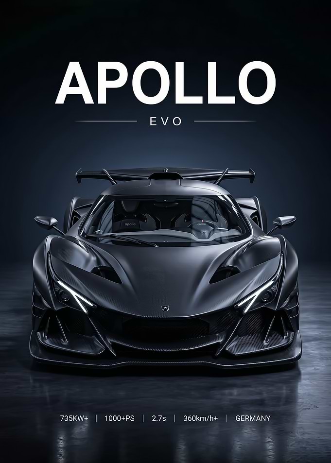 sleek blackApollo EVO Supercar poster