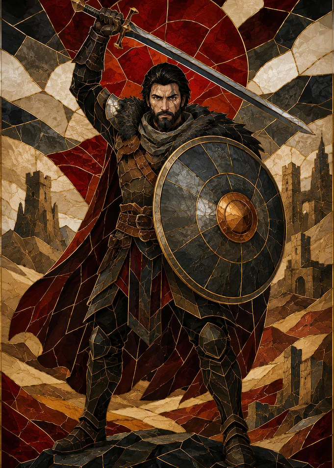 Fantasy Knight with Sword and Shield Crimson Desert game art