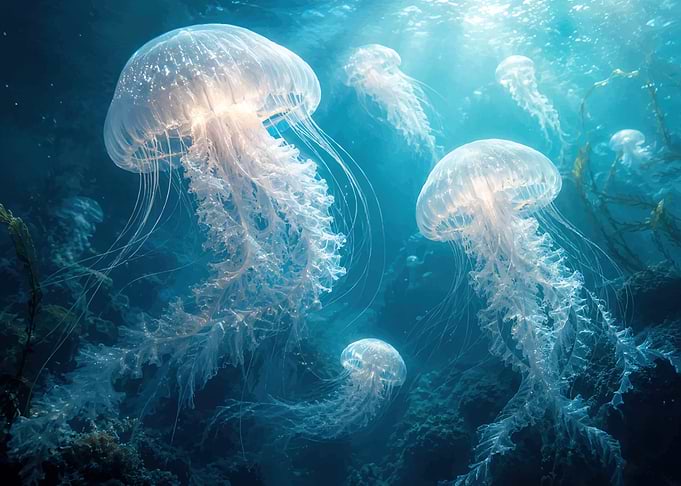 Jellyfish in the Deep Blue Sea