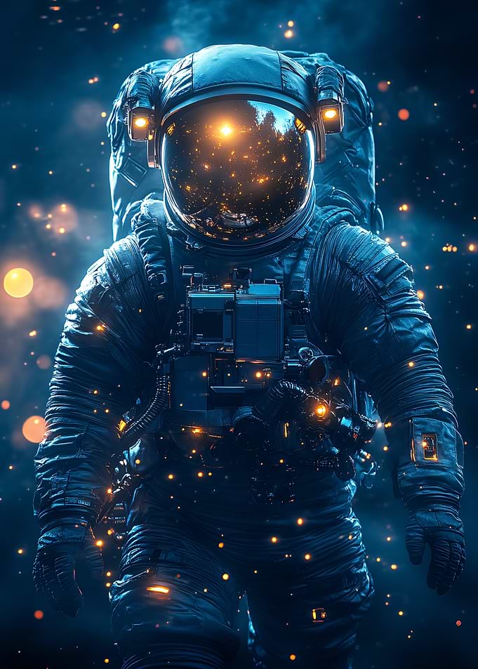 Astronaut in Space with Stars