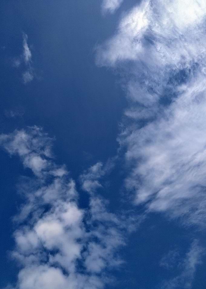 Vast Blue Sky with Wispy Clouds