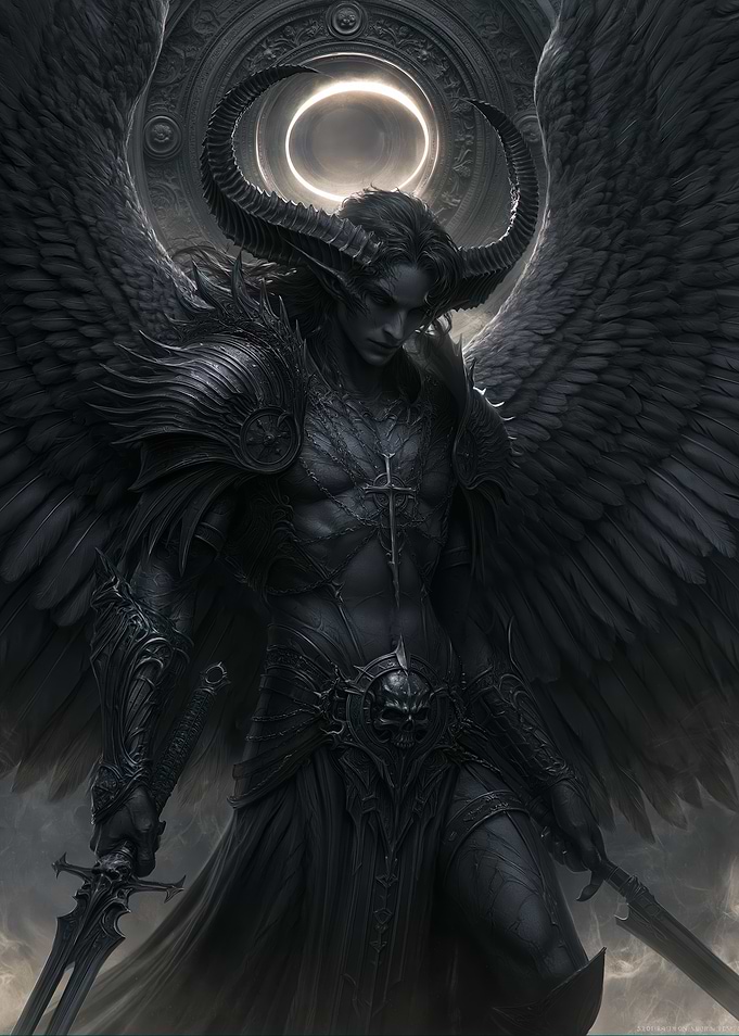 Dark Angel Warrior with Swords