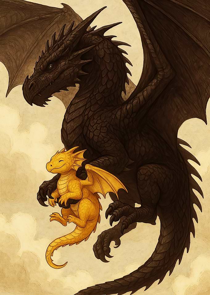 Mother Dragon and Baby Dragon