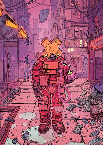 Cyberpunk Astronaut with Plant