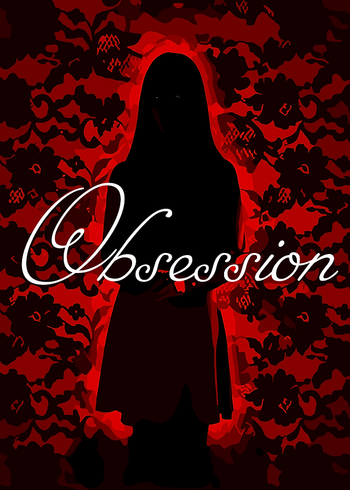 Obsession Silhouette with Floral Background