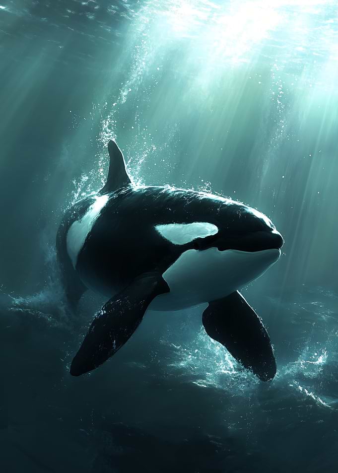 Orca whale swimming underwater