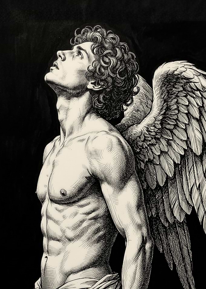 Angelic Figure Looking Upwards
