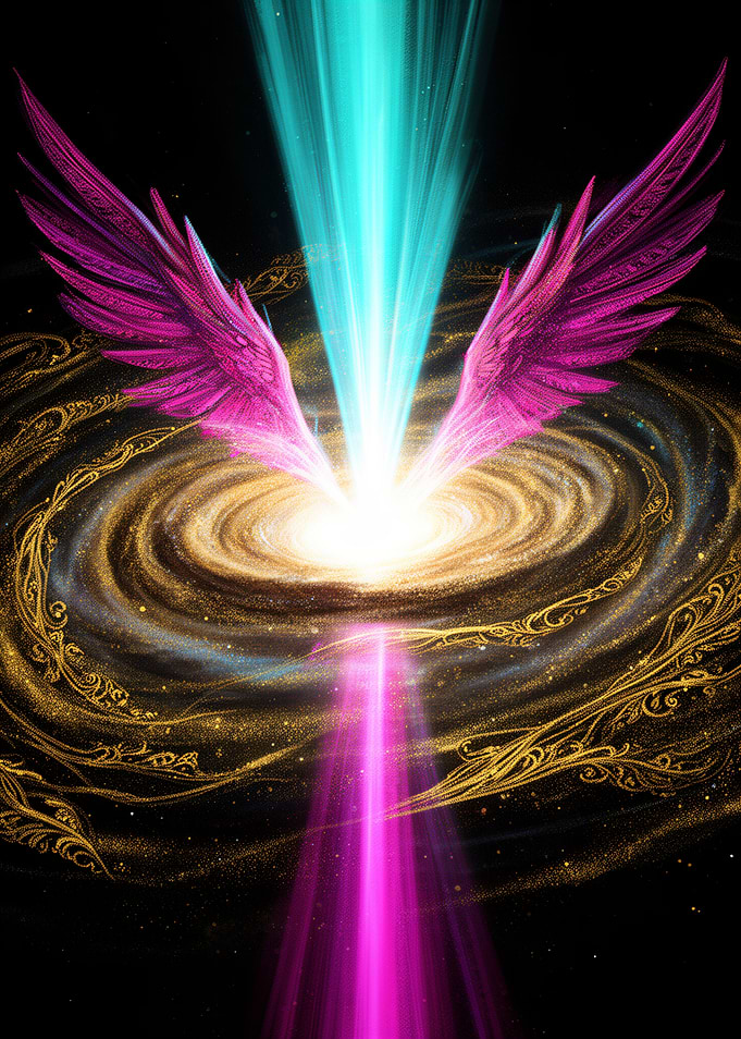 Cosmic Angel Wings Galaxy