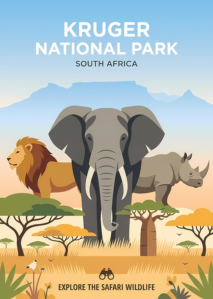 Kruger National Park Safari Poster