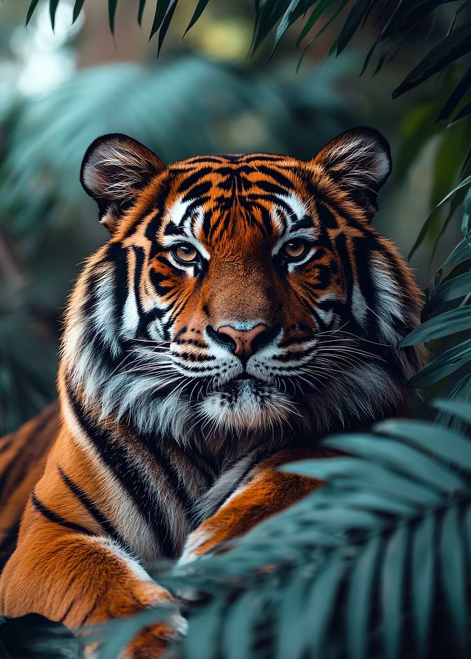 Tiger in Lush Greenery