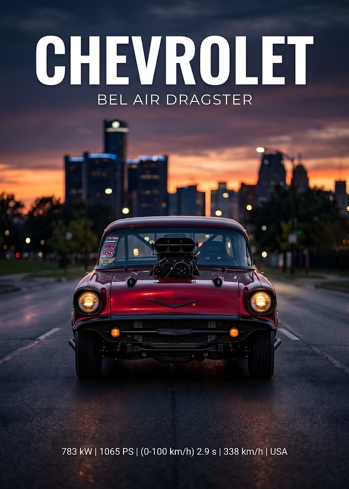 Chevrolet Bel Air Dragster at Dusk