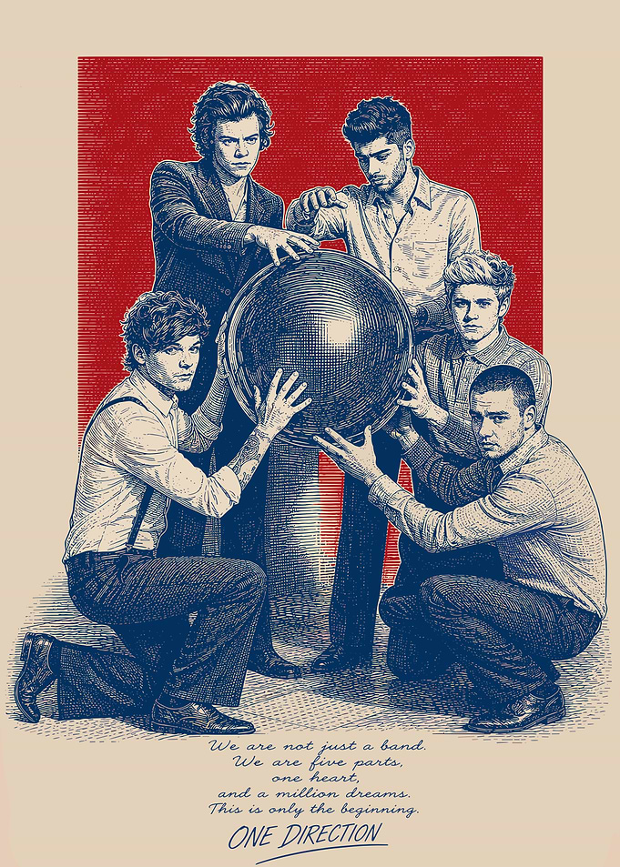 One Direction Vintage Poster