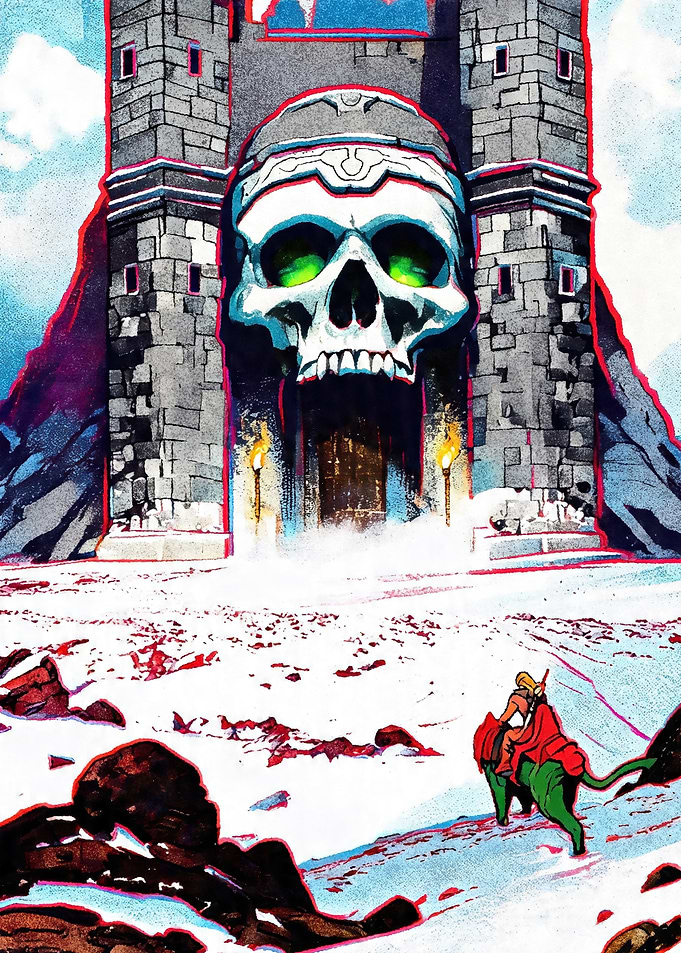 He-Man and Battle Cat at Castle Grayskull