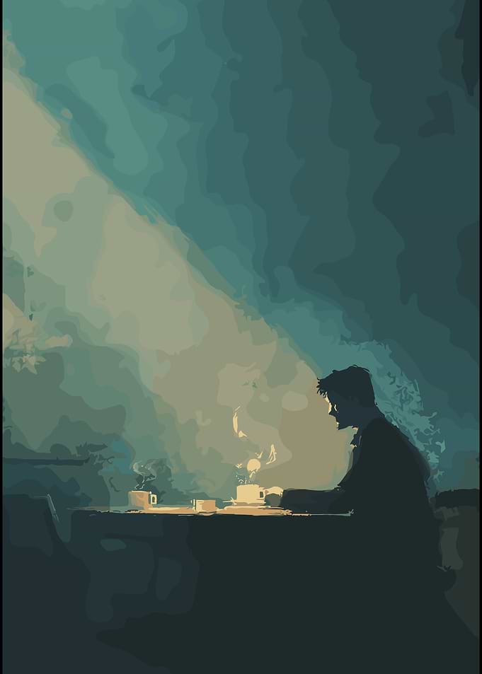 Man at Table with Coffee