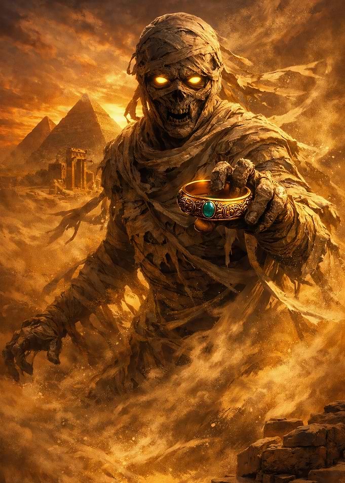 Mummy Offering Ancient Ring