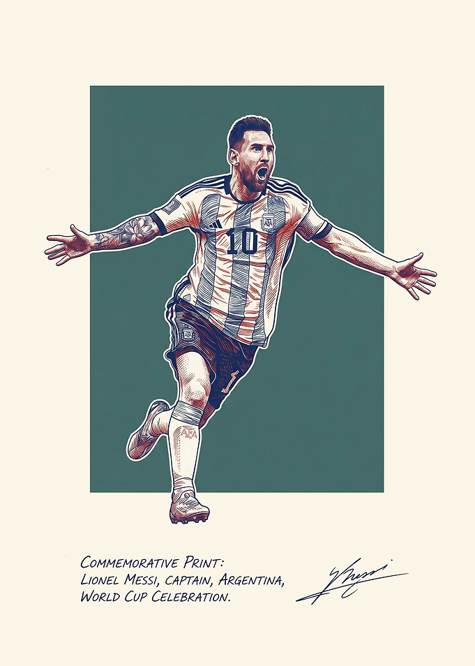Lionel Messi World Cup Celebration Print