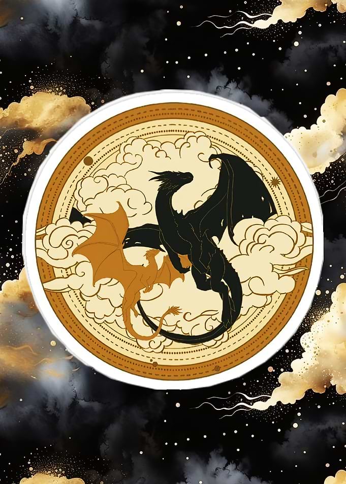 Two Dragons in a Celestial Circle