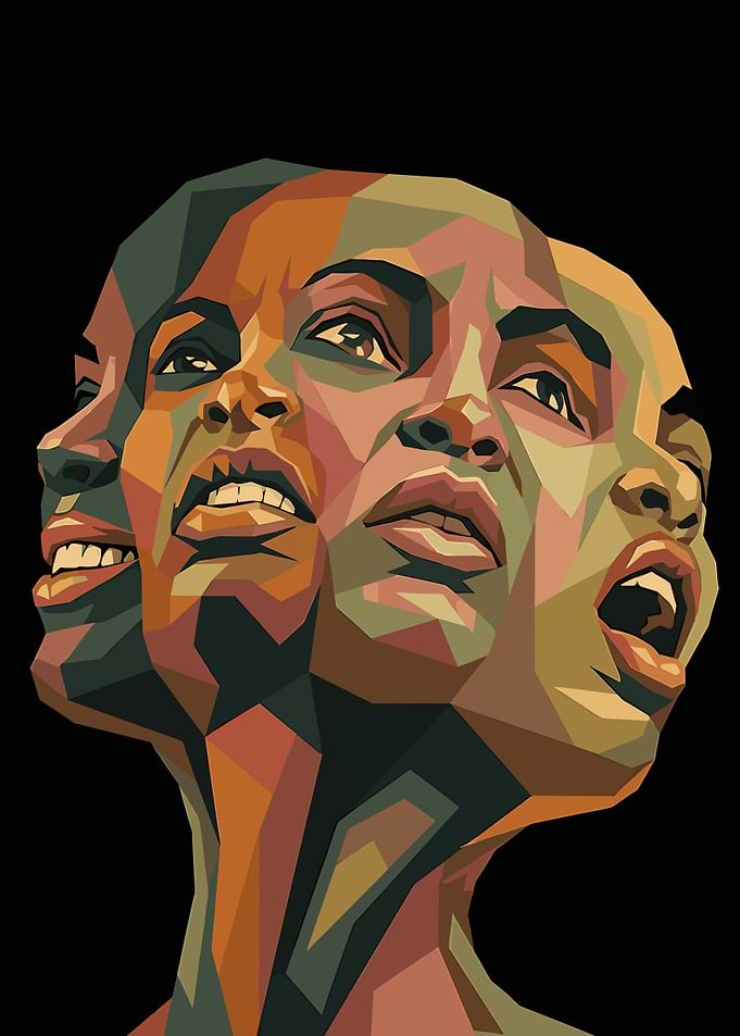 Abstract Portrait of Multiple Faces