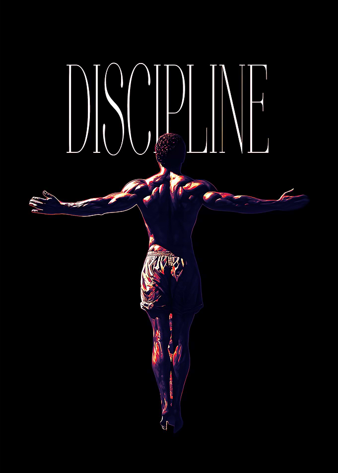 Man with DISCIPLINE text motivation